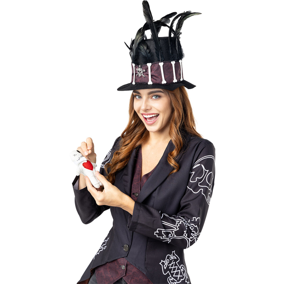 Op deze afbeelding zie je een Kostuums, van het merk Funidelia. Voodoo Skeleton Lady Vrouw Kostuum