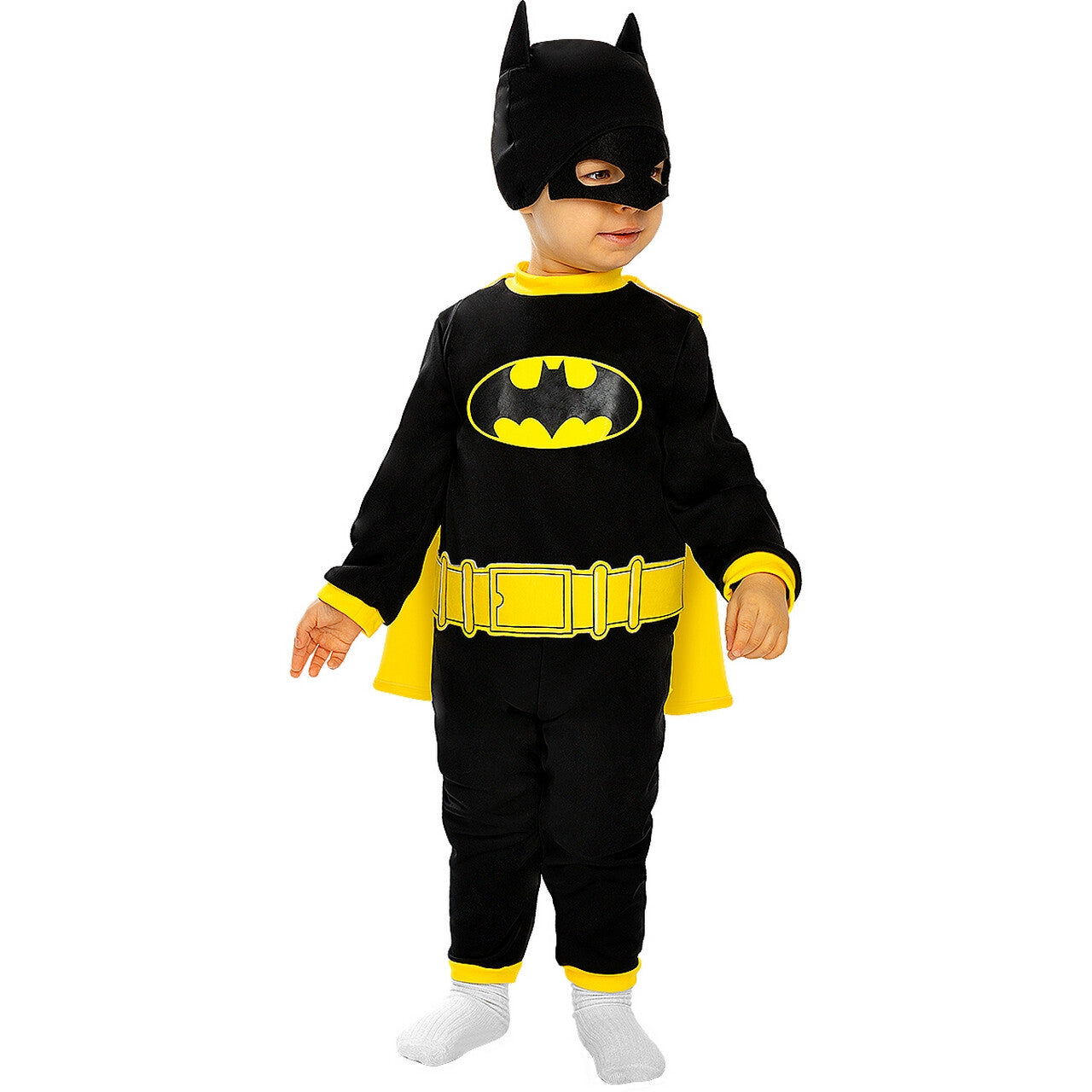 Op deze afbeelding zie je een Kostuums, van het merk Funidelia. Kleine Wereldredder Batman™ Kind Kostuum