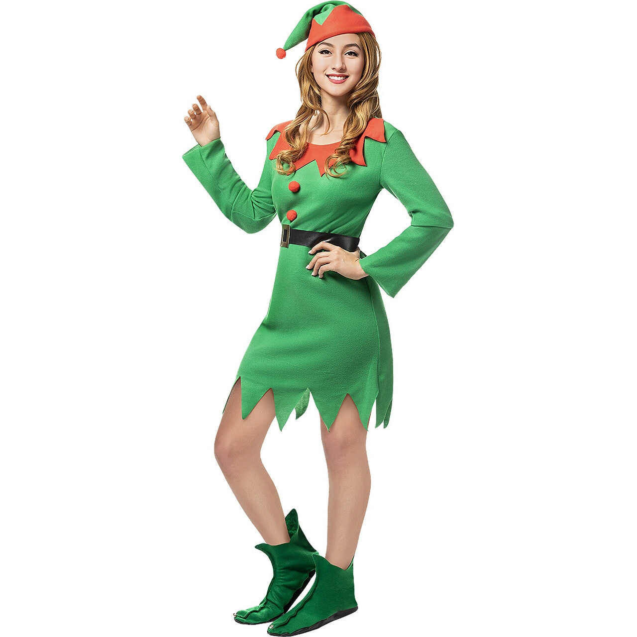 Op deze afbeelding zie je een Kostuums, van het merk Funidelia. Vrolijke Kerstelf Evi Vrouw Kostuum