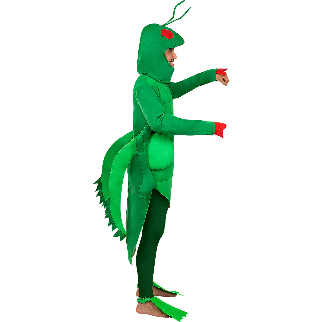 Op deze afbeelding zie je een Kostuums, van het merk Funidelia. Over Het Gras Hoppende Sprinkhaan Kostuum
