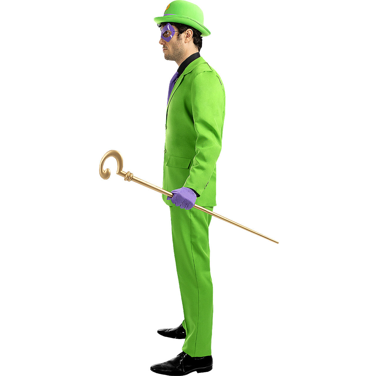 Op deze afbeelding zie je een Kostuums, van het merk Funidelia. The Riddler Man Kostuum