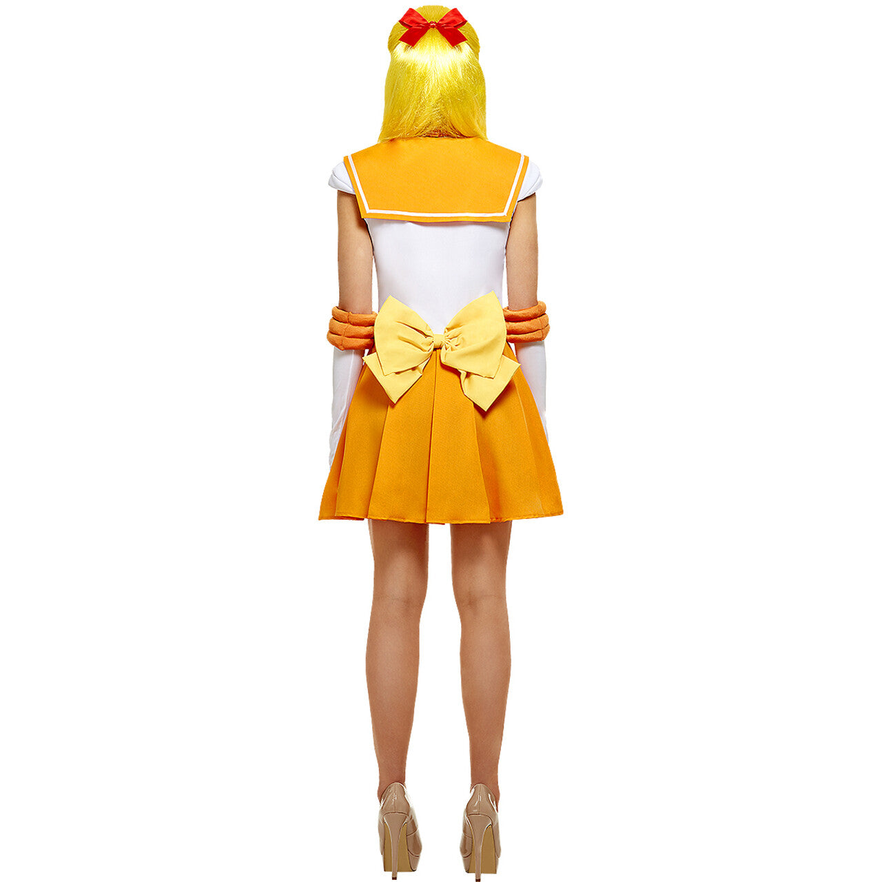 Op deze afbeelding zie je een Accessoires, van het merk Funidelia. Sailor Moon Pruik Geel Met Strik