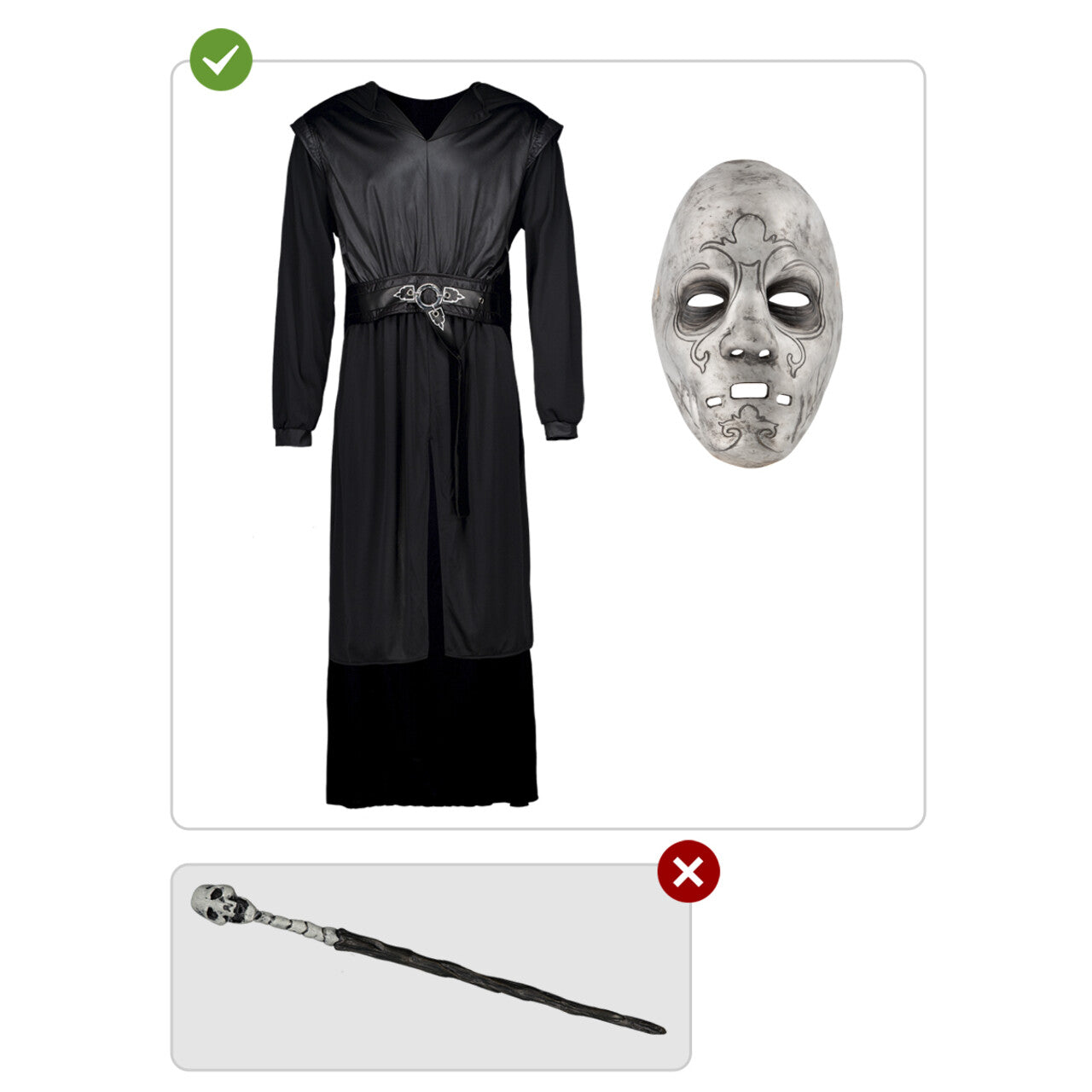 Op deze afbeelding zie je een Kostuums, van het merk Funidelia. Death Eater™ Harry Potter Man Kostuum