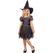 Op deze afbeelding zie je een Kostuums, van het merk Funidelia. Glitter En Glam Heks Katinka Glitterketel Meisje Kostuum