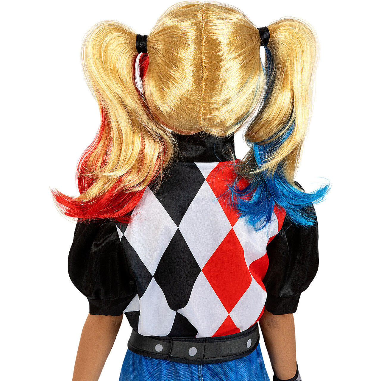 Op deze afbeelding zie je een Accessoires, van het merk Funidelia. Harley Quinn Pruik Met Staartjes Kind
