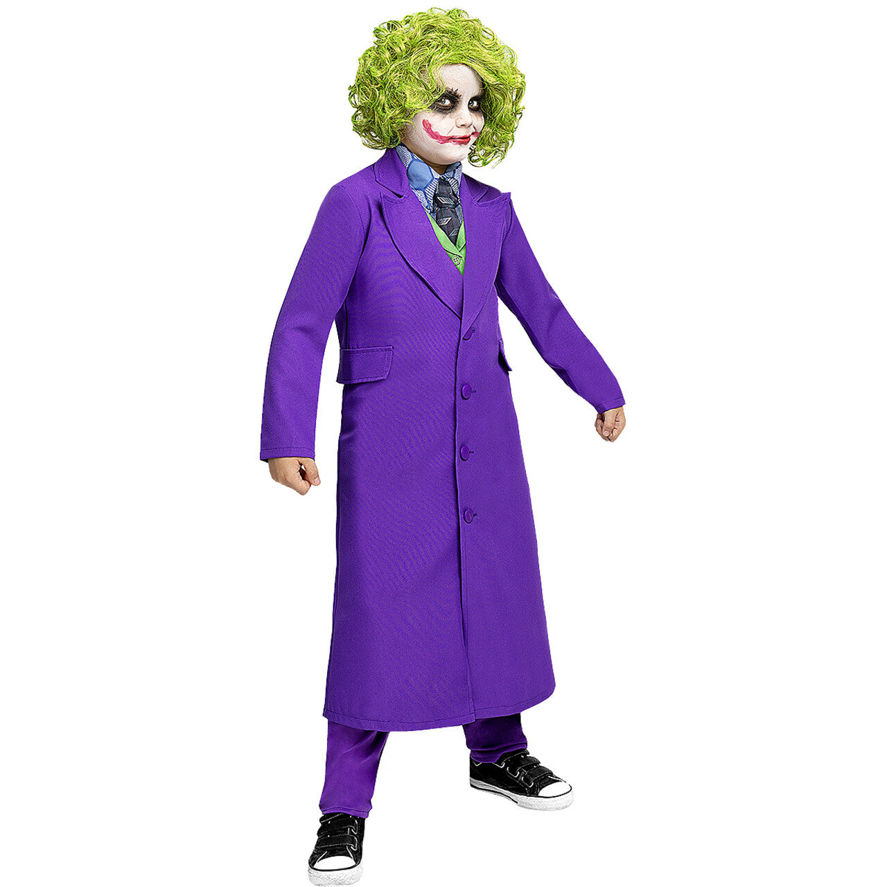 Op deze afbeelding zie je een Accessoires, van het merk Funidelia. Groene Joker Clown Pruik Kind