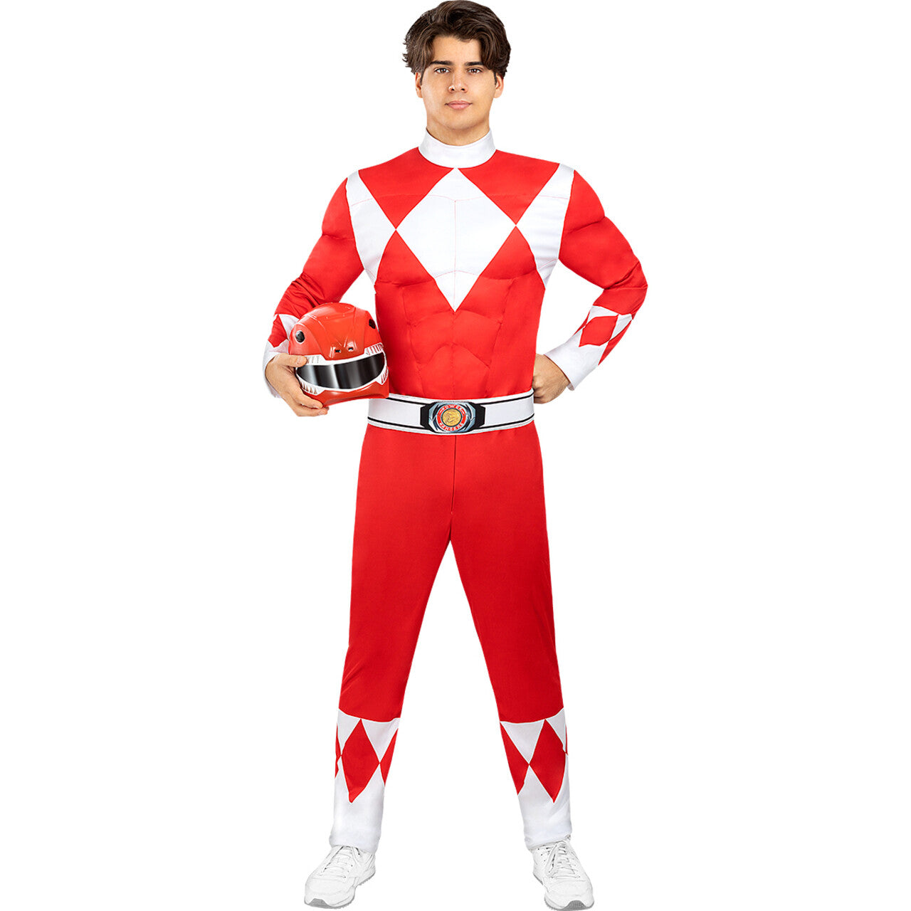 Op deze afbeelding zie je een Kostuums, van het merk Funidelia. Mighty Morphin Power Ranger Rood Man Kostuum