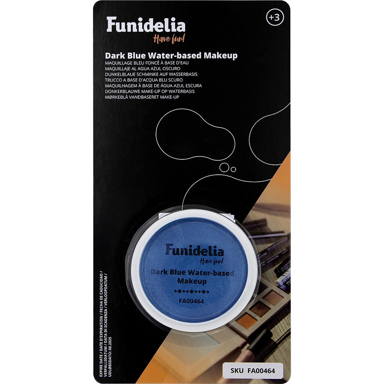 Op deze afbeelding zie je een Accessoires, van het merk Funidelia. Schmink Make Up Donkerblauw Waterbasis 96 Gram