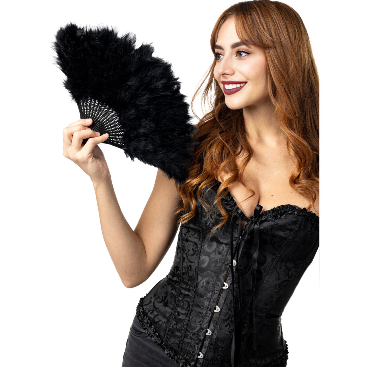 Op deze afbeelding zie je een Accessoires, van het merk Funidelia. Zwarte Fluffy Waaier