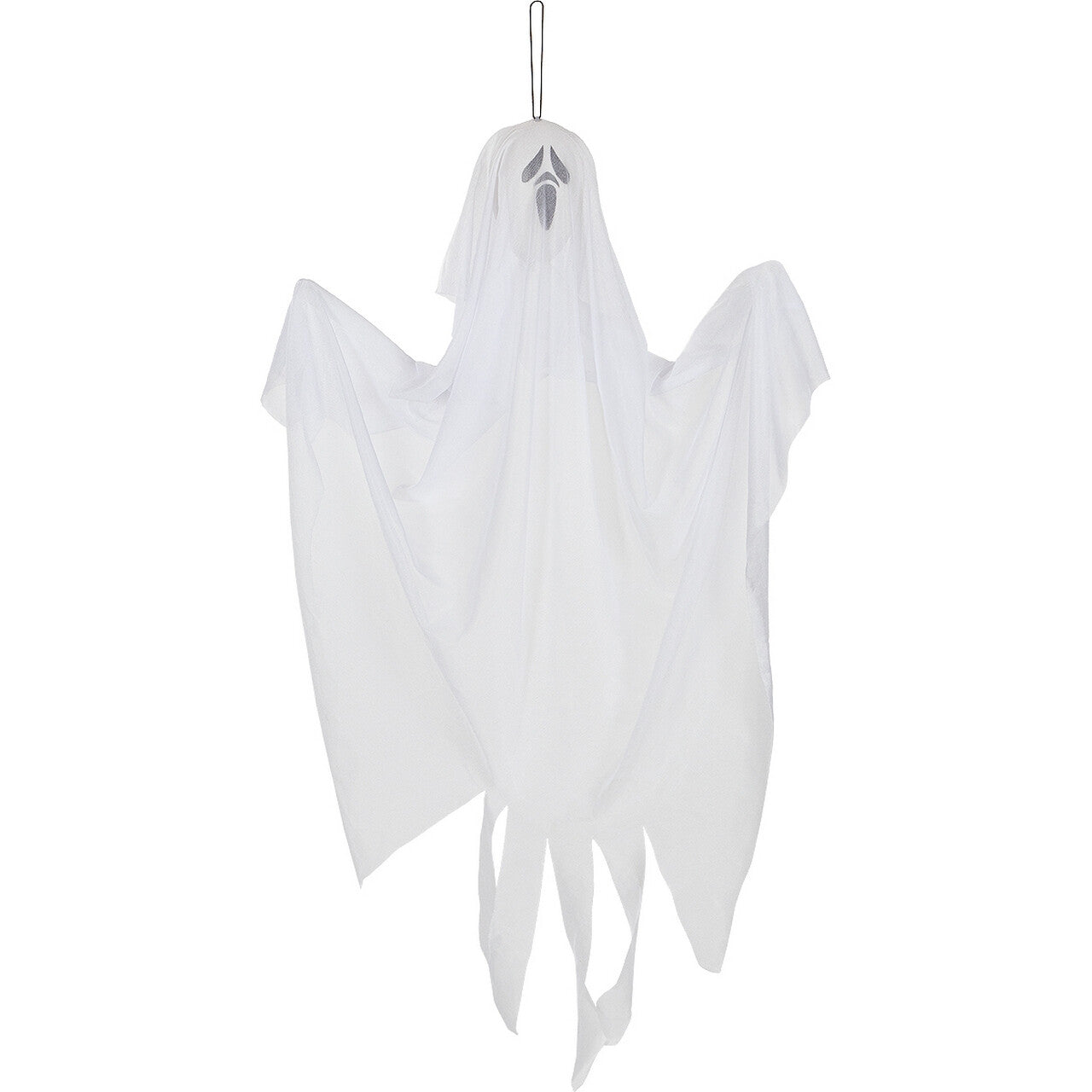 Op deze afbeelding zie je een Decoratie, van het merk Funidelia. Angstaanjagende Vliegende Spook Met Gekleurd Licht 65 Cm