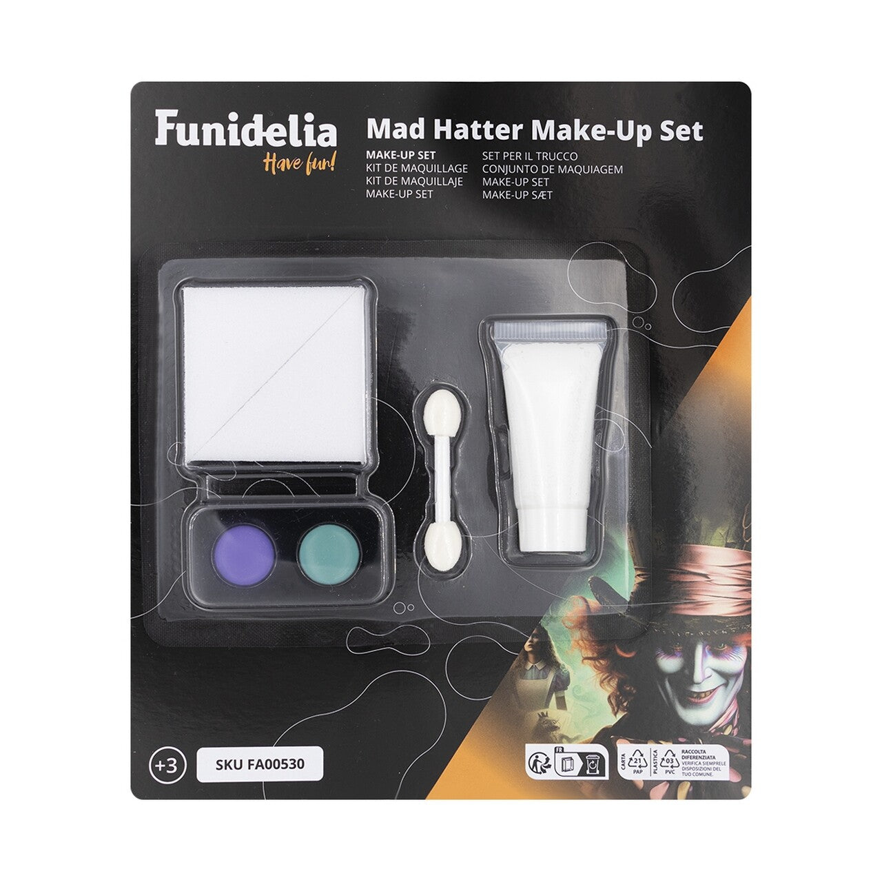 Op deze afbeelding zie je een Accessoires, van het merk Funidelia. Mad Hatter Makeup Set