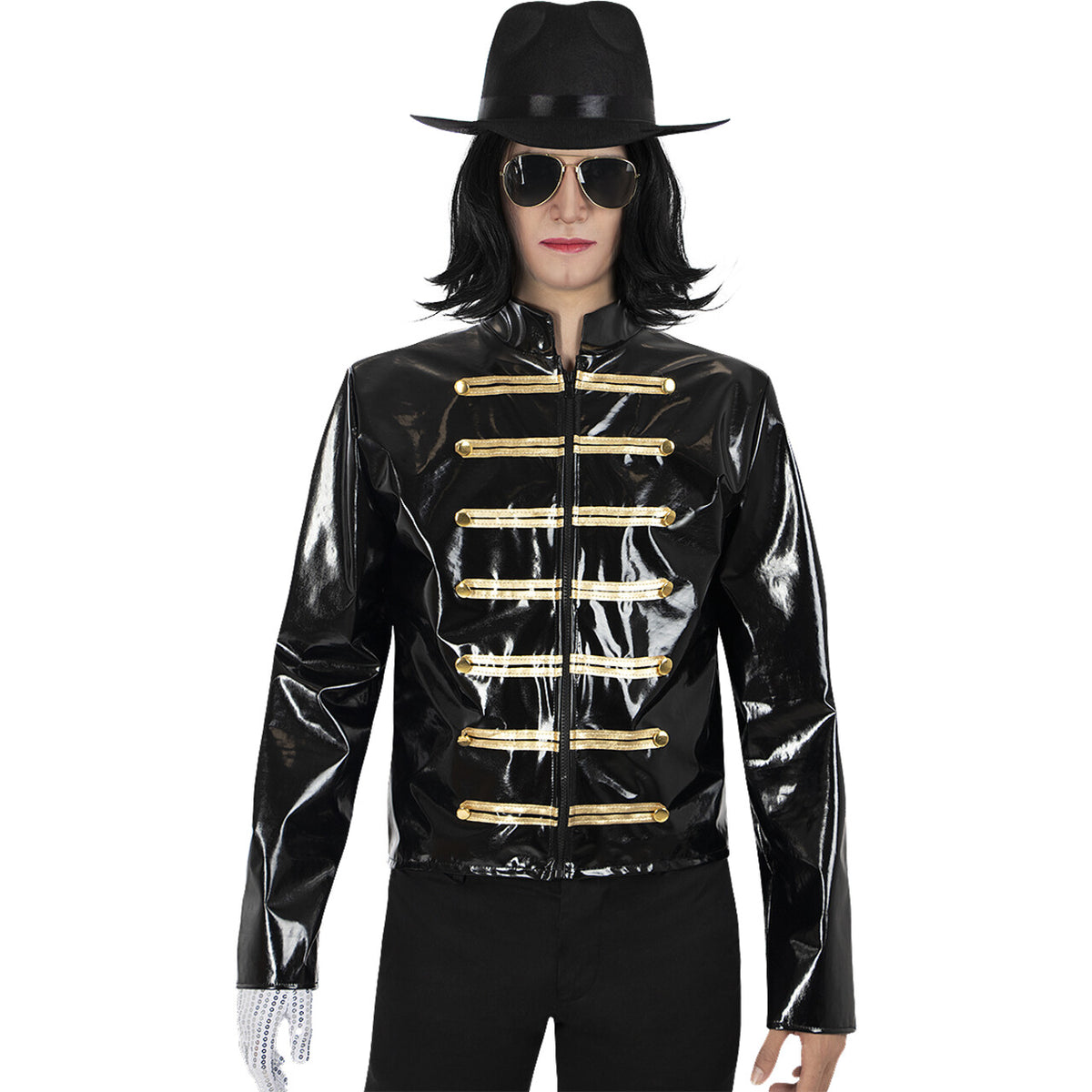 Op deze afbeelding zie je een Accessoires, van het merk Funidelia. Michael Jackson Pruik Met Bril