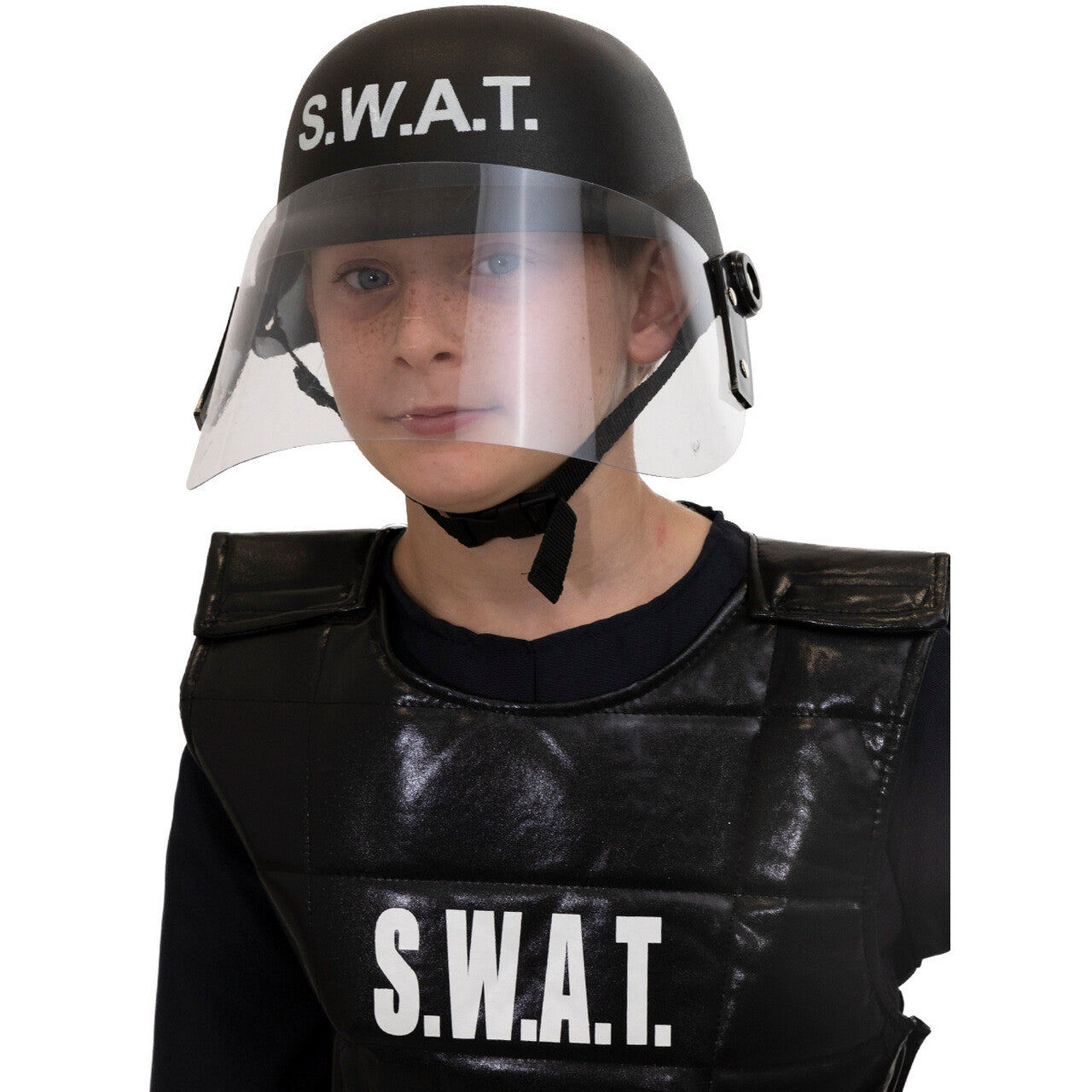Op deze afbeelding zie je een Accessoires, van het merk Funidelia. Bescherm Jezelf Swat Helm Kind