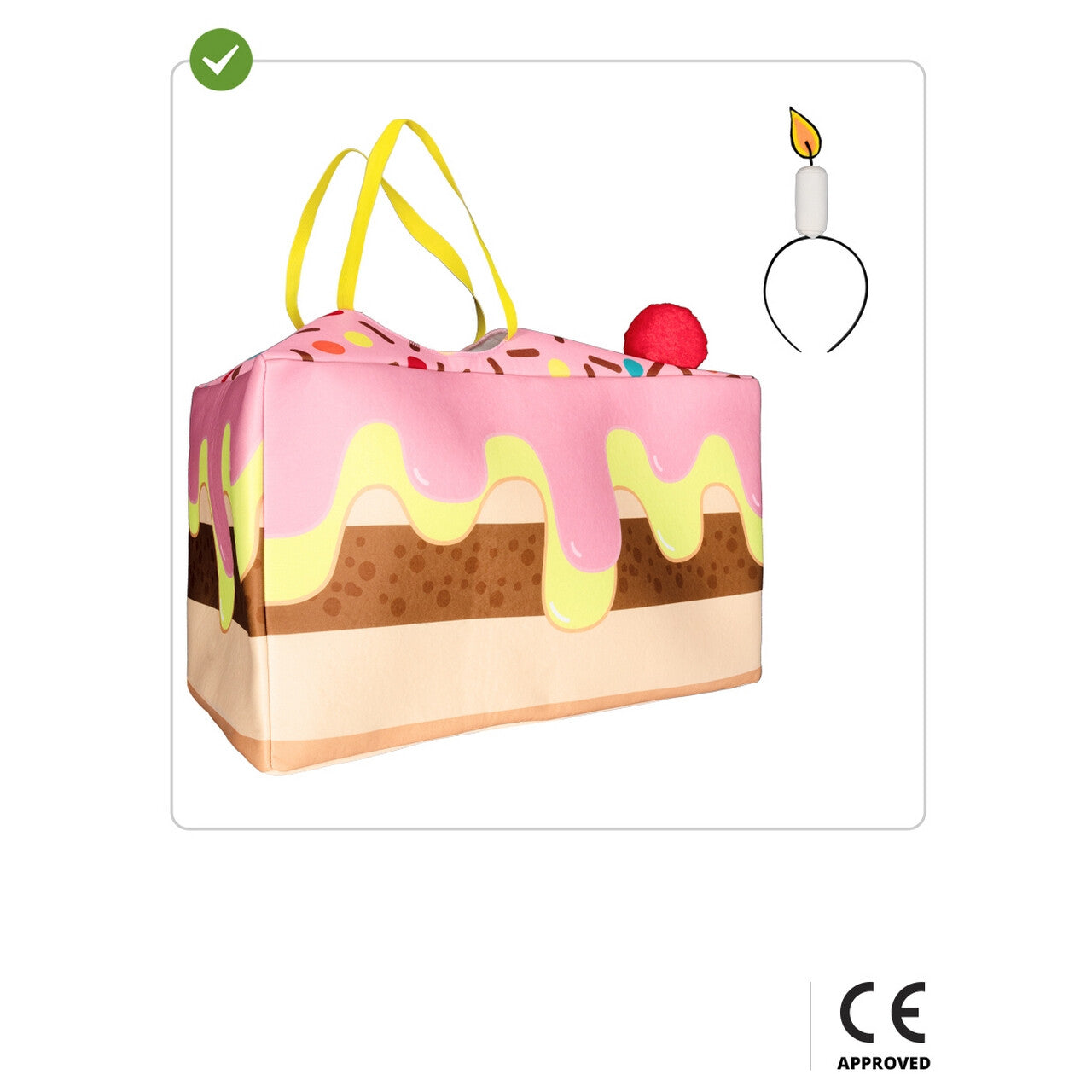 Op deze afbeelding zie je een Kostuums, van het merk Funidelia. Happy Birthday Cake Kostuum
