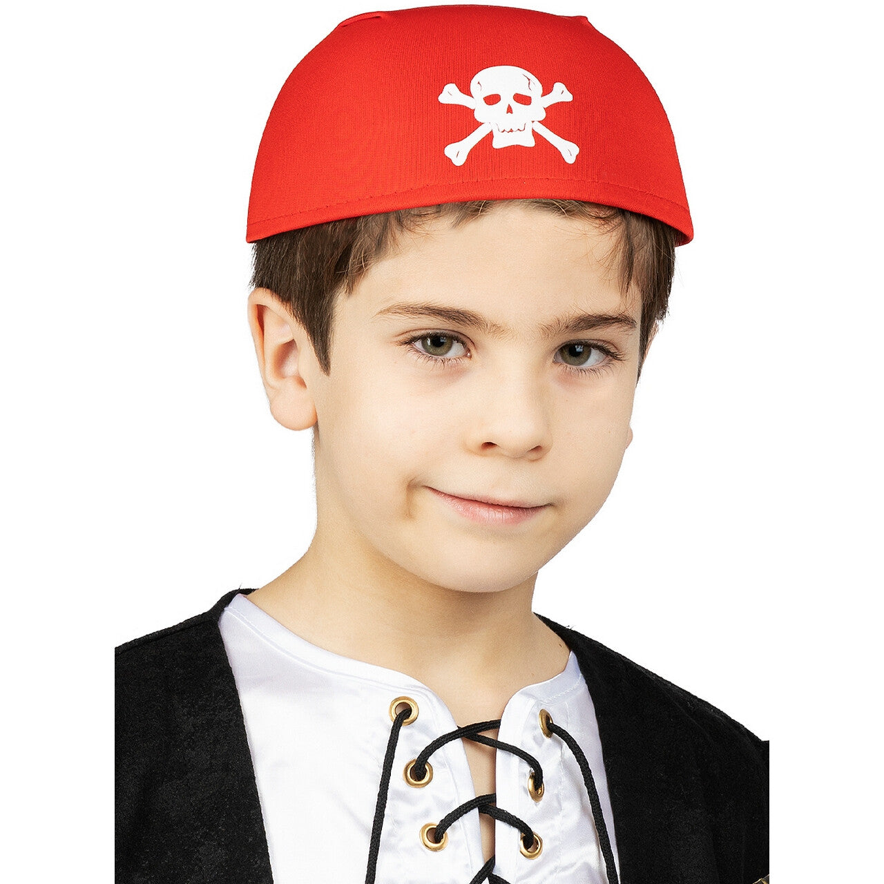 Op deze afbeelding zie je een Accessoires, van het merk Funidelia. Piraten Hoed Rood Met Doodshoofd