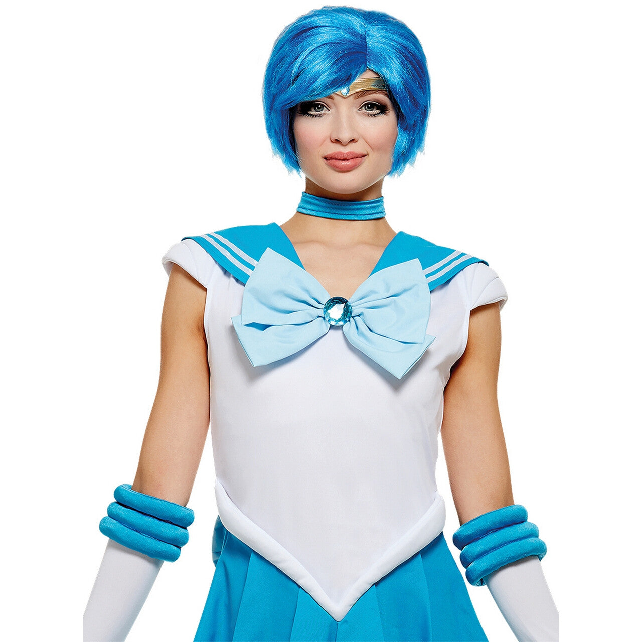 Op deze afbeelding zie je een Accessoires, van het merk Funidelia. Mercury Sailor Moon Pruik Blauw