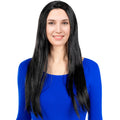 Pruik Sluik Zwart Haar Lang