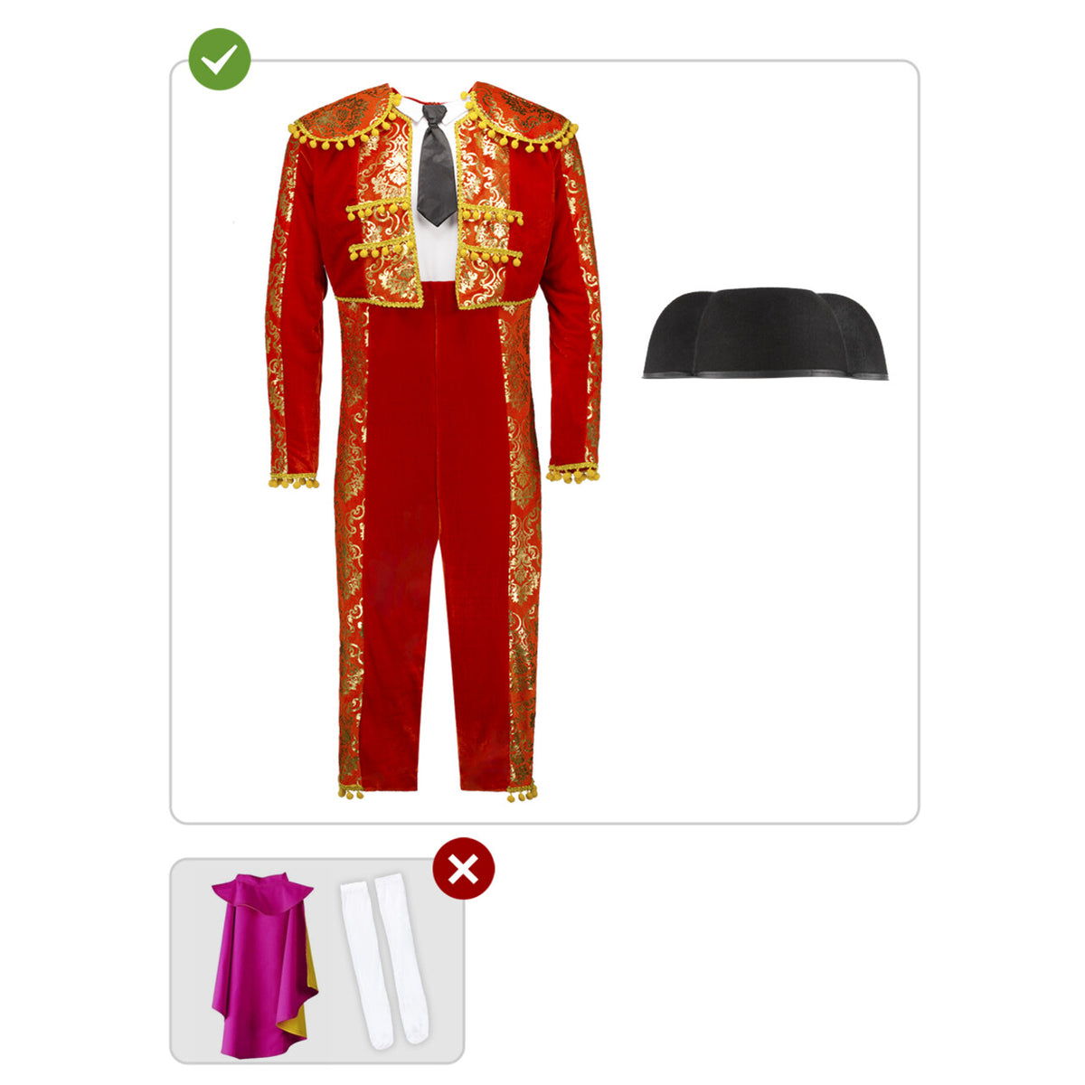 Op deze afbeelding zie je een Kostuums, van het merk Funidelia. Spaanse Matador El Cordobes Man Kostuum