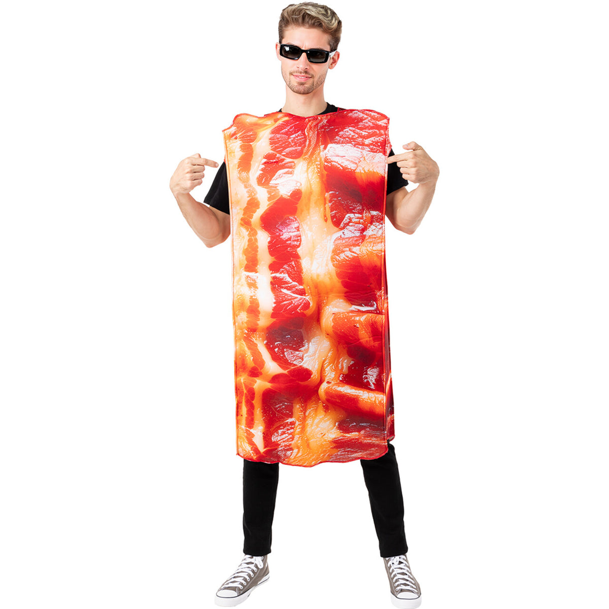 Op deze afbeelding zie je een Kostuums, van het merk Funidelia. Knapperige Bacon Unisex Kostuum