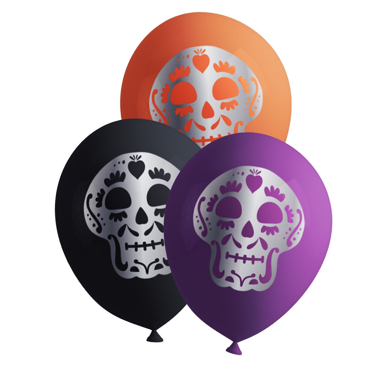 Op deze afbeelding zie je een Decoratie, van het merk Funidelia. Latex Ballonnen Day Of The Dead 8 Stuks
