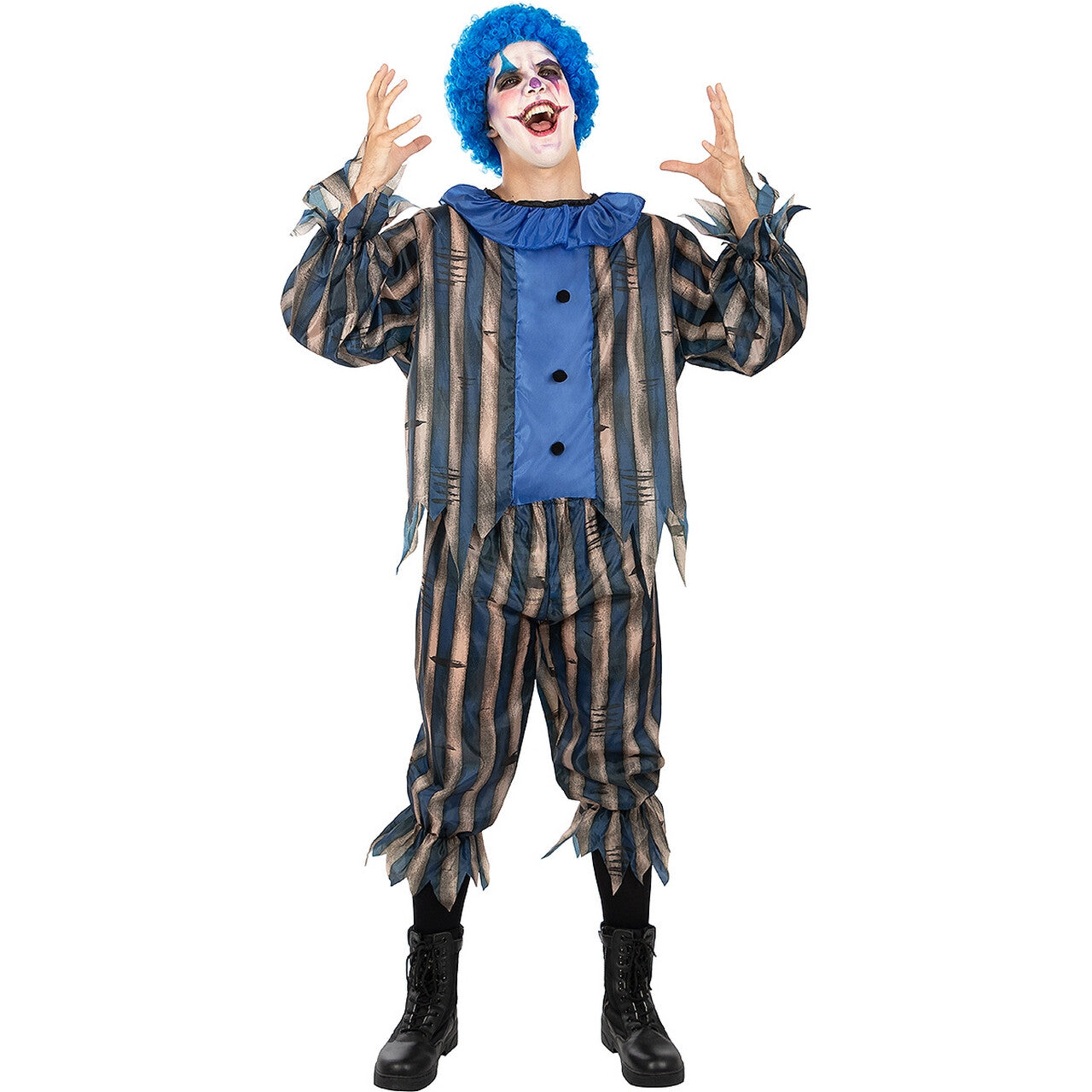 Op deze afbeelding zie je een Kostuums, van het merk Funidelia. Blue Met Gedoe In Het Circus Clown Man Kostuum