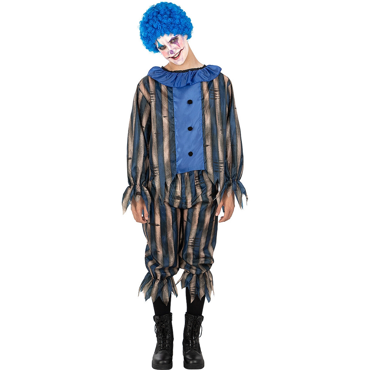 Op deze afbeelding zie je een Kostuums, van het merk Funidelia. Blue Met Gedoe In Het Circus Clown Man Kostuum