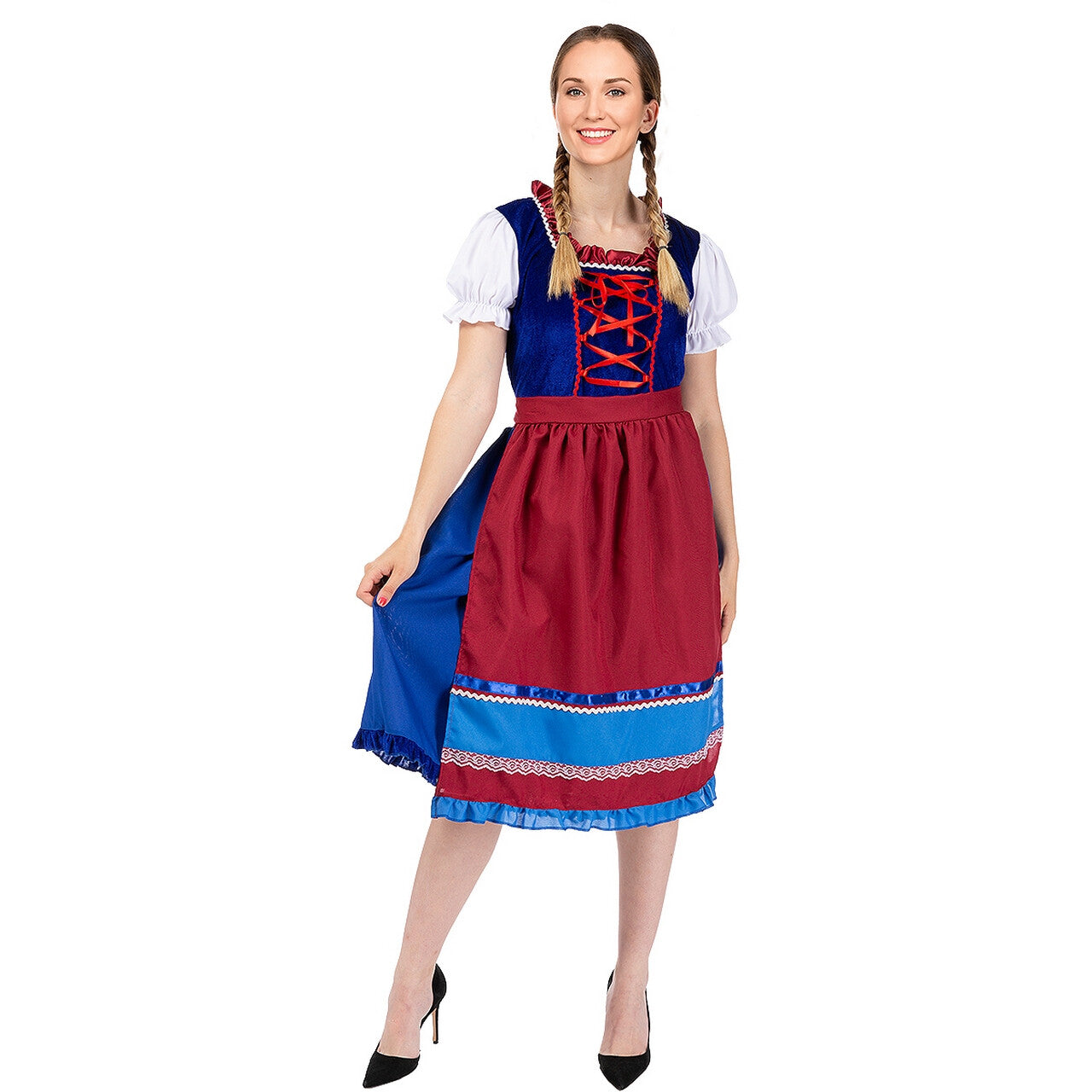 Op deze afbeelding zie je een Kostuums, van het merk Funidelia. Deluxe Alpen Dame Vrouw Kostuum