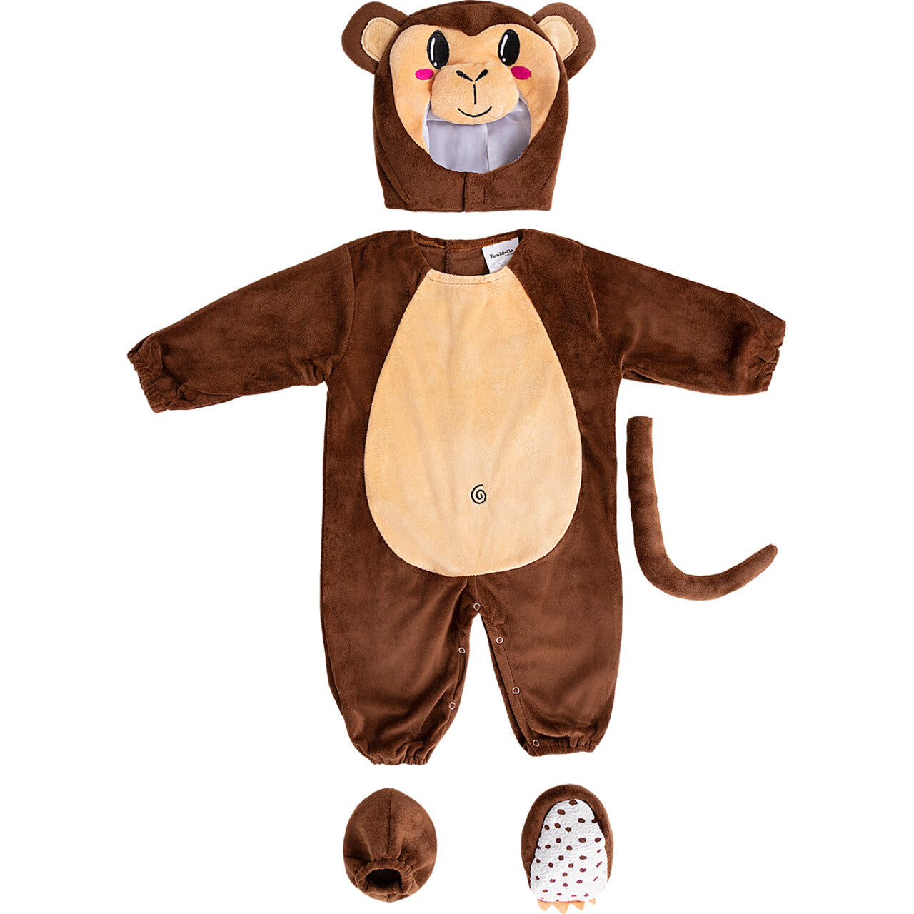 Op deze afbeelding zie je een Kostuums, van het merk Funidelia. Kleine Monkey Business Kind Kostuum