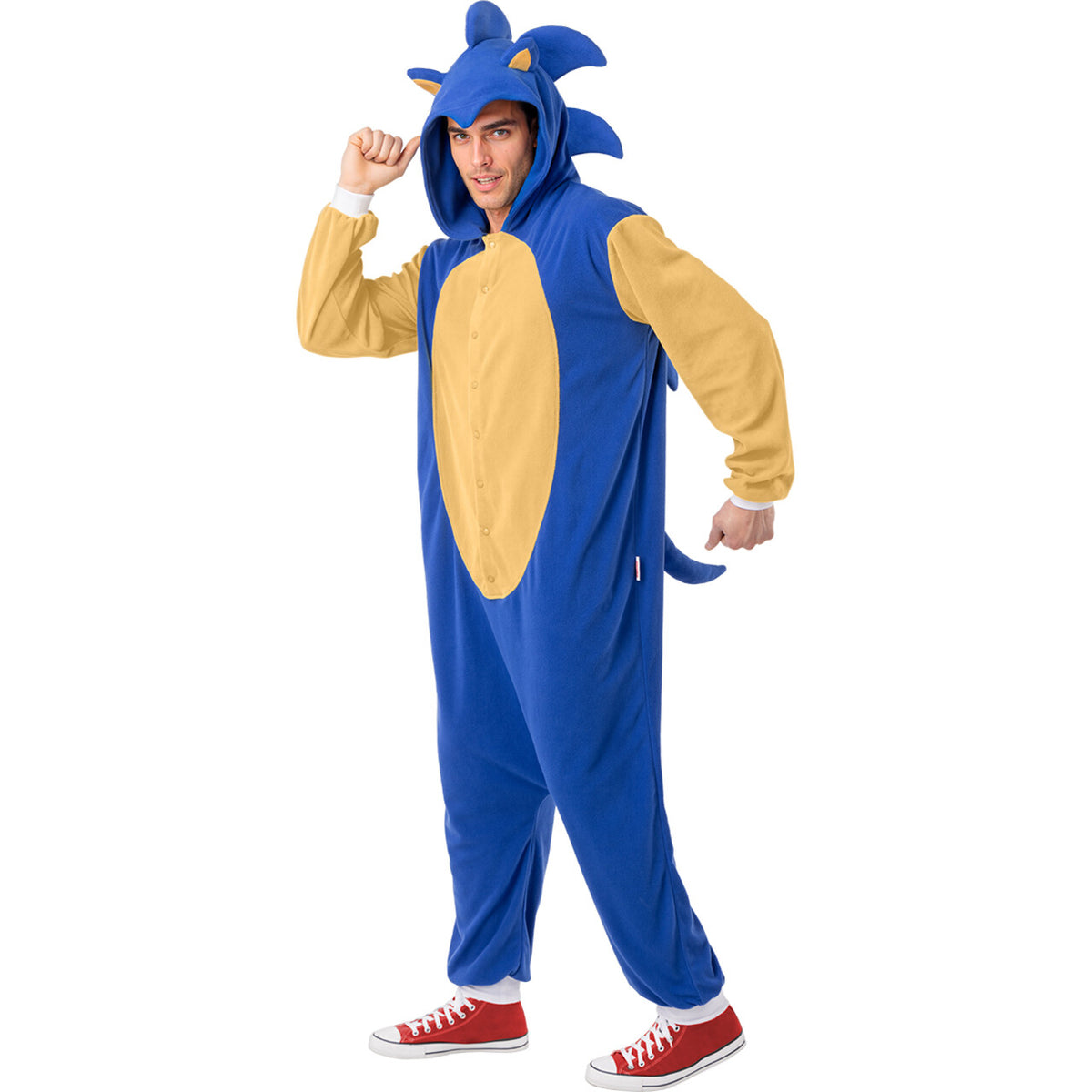 Op deze afbeelding zie je een Kostuums, van het merk Funidelia. Mega Comfy Supersonische Sonic™ Unisex Kostuum