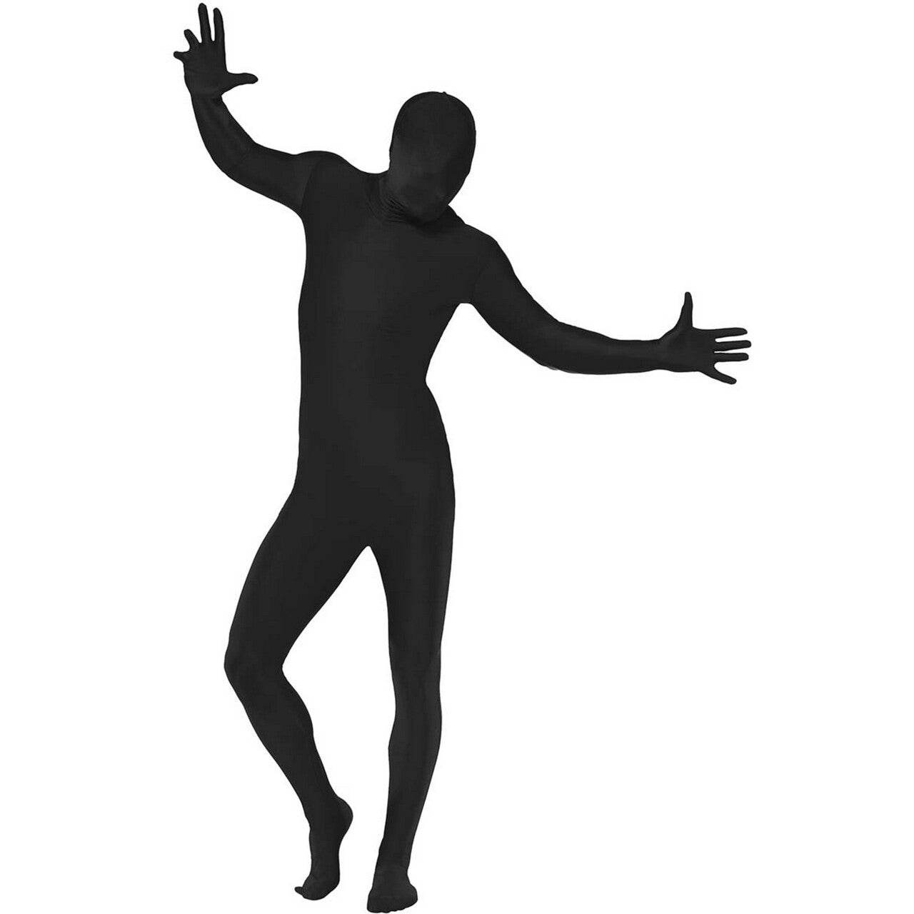 Op deze afbeelding zie je een Kostuums, van het merk Funidelia. Zwarte Second Skin Bodysuit Kostuum