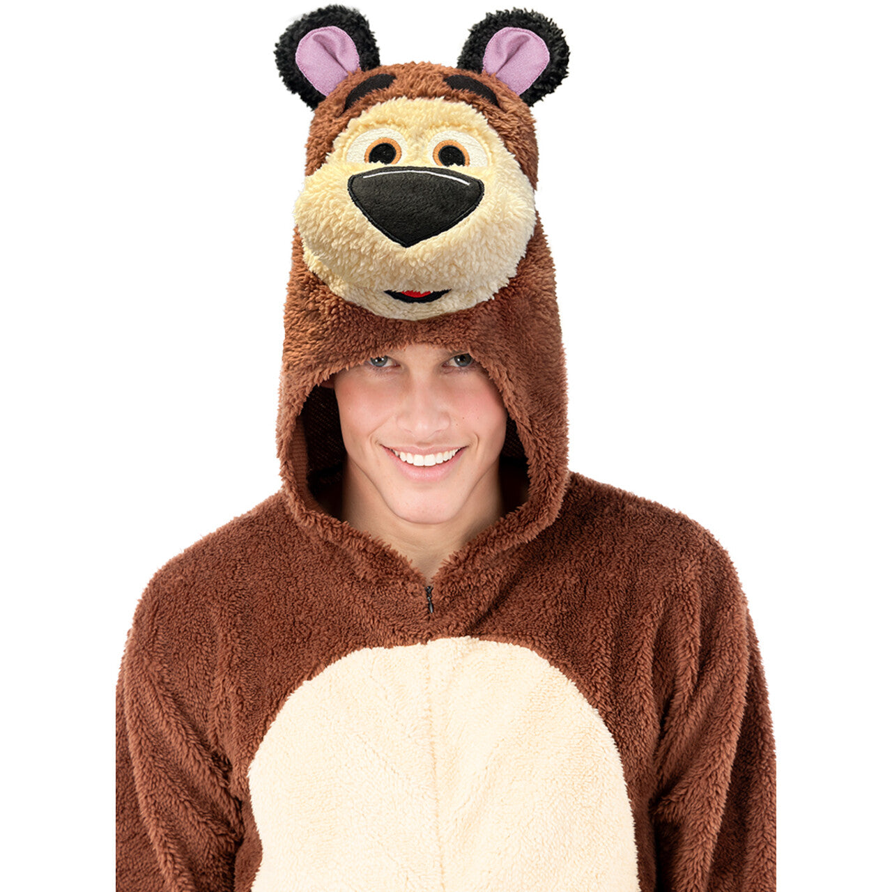 Op deze afbeelding zie je een Kostuums, van het merk Funidelia. Grote Vriendelijke Beer Masha And The Bear Man Kostuum