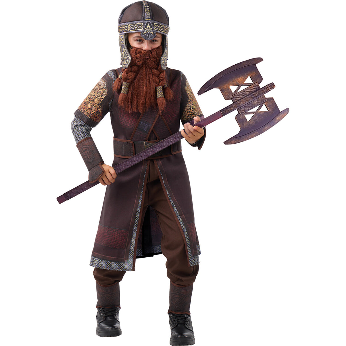Op deze afbeelding zie je een Kostuums, van het merk Funidelia. Vriendelijke Gimli The Lord Of The Rings Kind Kostuum