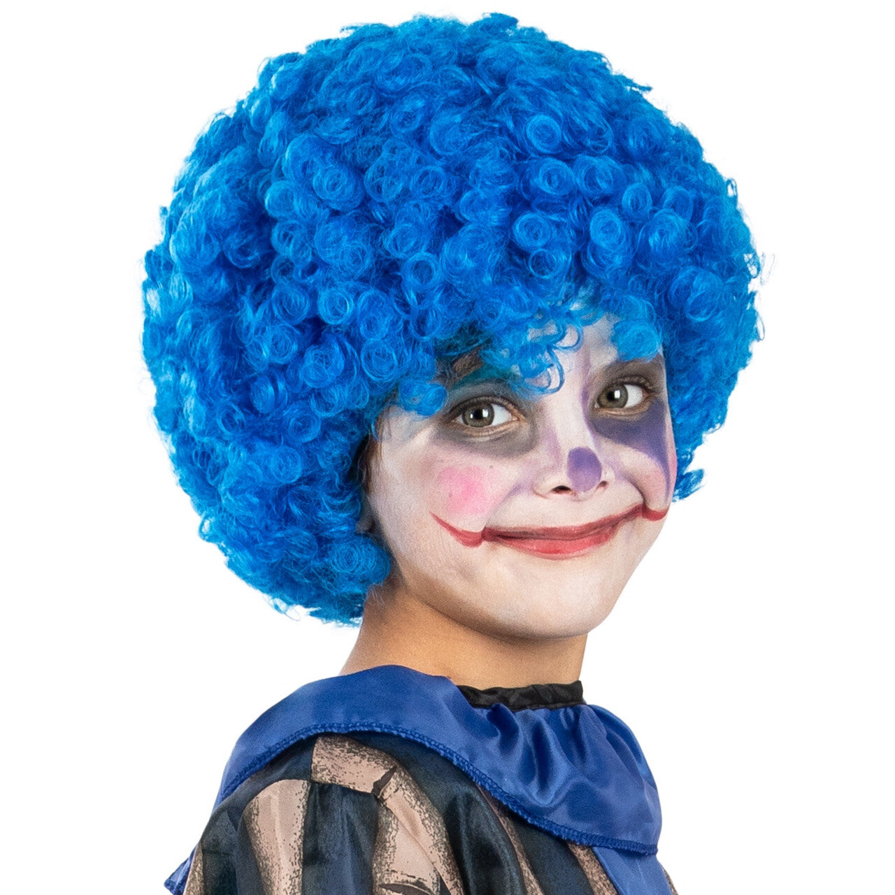 Op deze afbeelding zie je een Accessoires, van het merk Funidelia. Blauwe Krullenpruik Clown