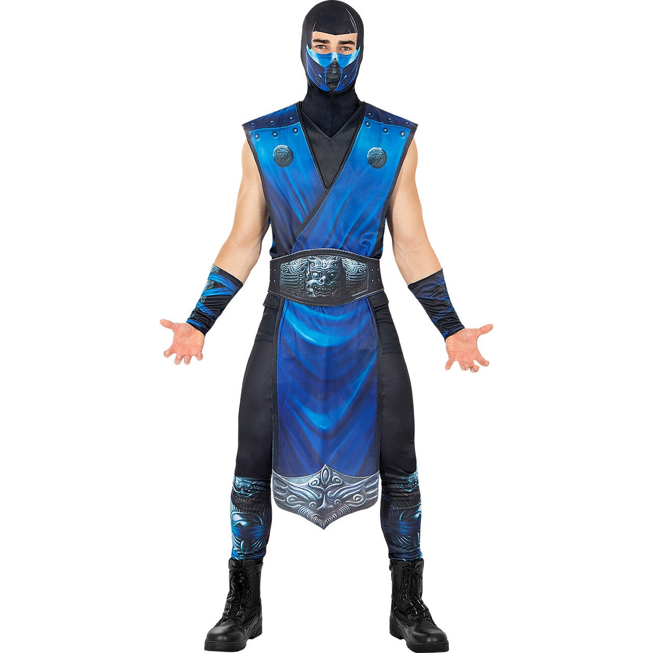 Op deze afbeelding zie je een Kostuums, van het merk Funidelia. Subzero Mortal Kombat Ninja Man Kostuum