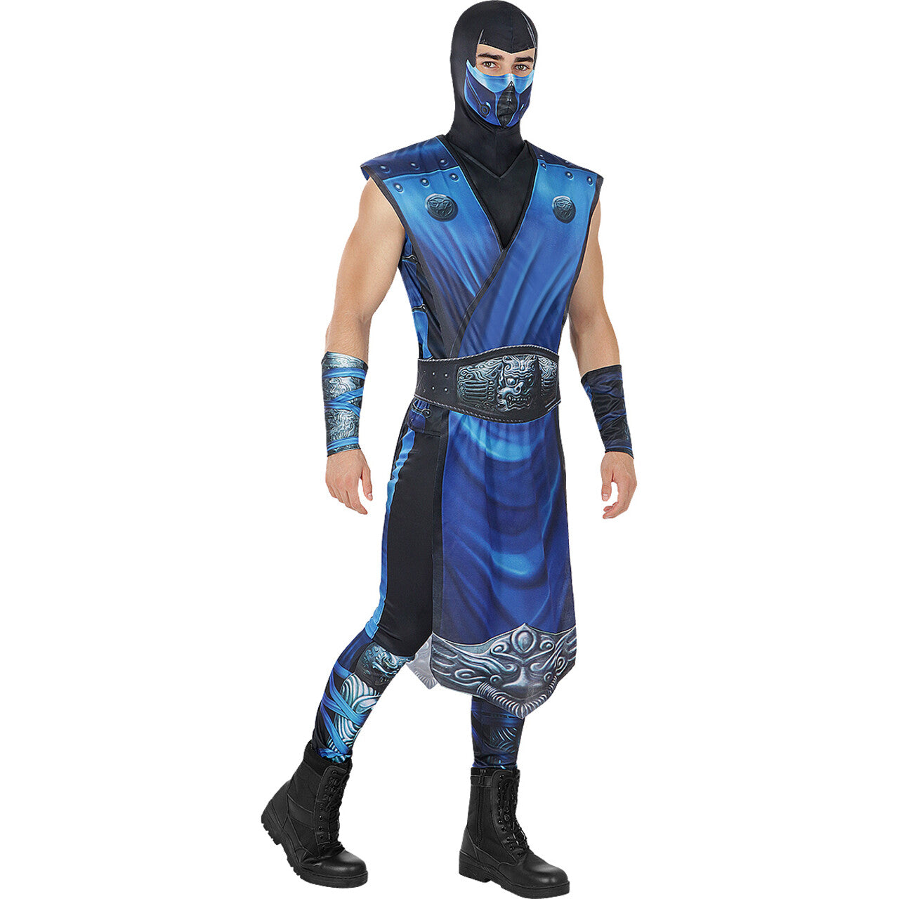 Op deze afbeelding zie je een Kostuums, van het merk Funidelia. Subzero Mortal Kombat Ninja Man Kostuum
