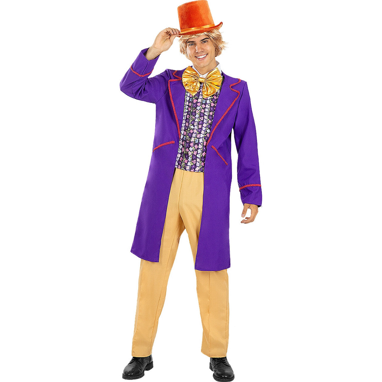 Op deze afbeelding zie je een Kostuums, van het merk Funidelia. Willy Wonka Sjakie En De Chocolade Fabriek Man Kostuum