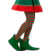 Op deze afbeelding zie je een Accessoires, van het merk Funidelia. Rood Groen Gestreepte Panty Elf