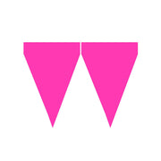 Op deze afbeelding zie je een Decoratie, van het merk Funidelia. Donker Roze Feest Vlaggenlijn 9 Wimpels 3 Meter