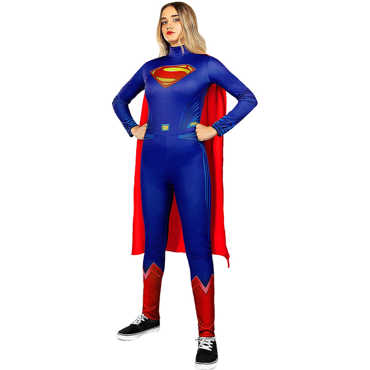 Op deze afbeelding zie je een Kostuums, van het merk Funidelia. Supertastische Superheldin Supergirl Vrouw Kostuum