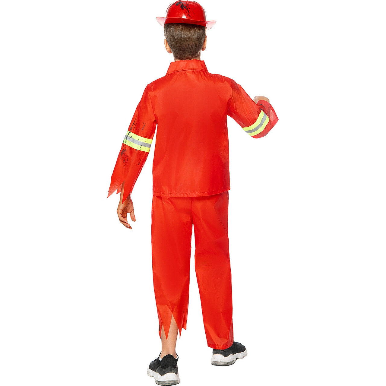 Op deze afbeelding zie je een Kostuums, van het merk Funidelia. Bloedblusser Brandweer Zombie Kind Kostuum