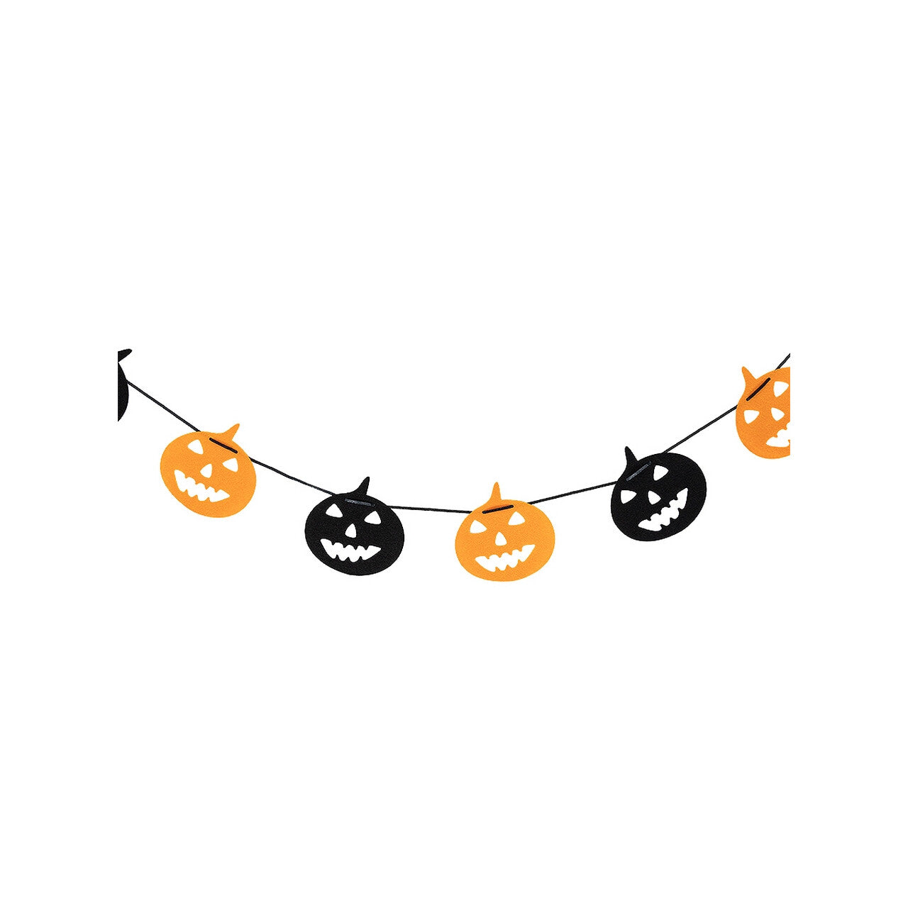 Op deze afbeelding zie je een Decoratie, van het merk Funidelia. Hangende Smiley Pumpkins Vlaggenlijn 3 Meter