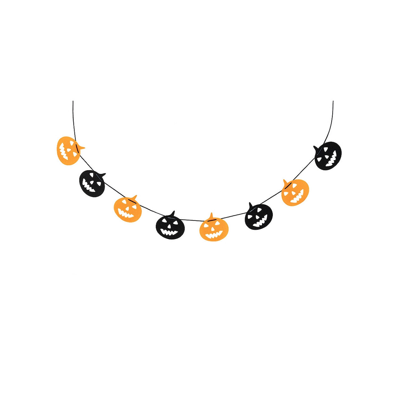 Op deze afbeelding zie je een Decoratie, van het merk Funidelia. Hangende Smiley Pumpkins Vlaggenlijn 3 Meter