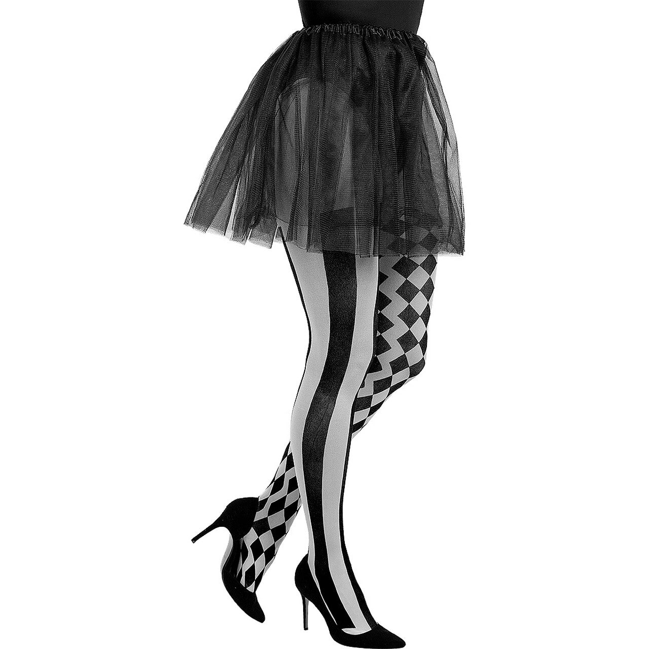 Op deze afbeelding zie je een Accessoires, van het merk Funidelia. Clown Harley Panty Zwart Wit