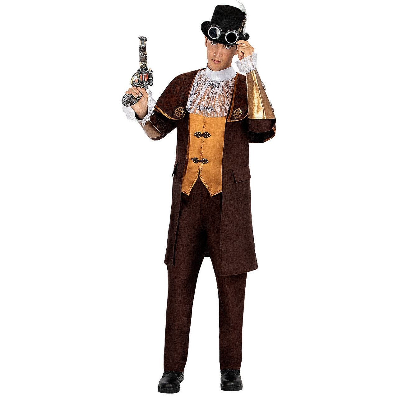 Op deze afbeelding zie je een Kostuums, van het merk Funidelia. Stijlvolle Steampunk Lord Stielo Man Kostuum