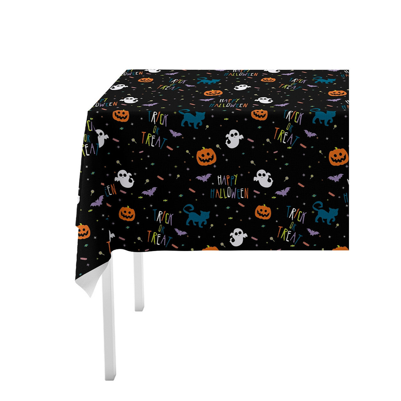Op deze afbeelding zie je een Decoratie, van het merk Funidelia. Happy Halloween Tafelkleed 120 X 180cm