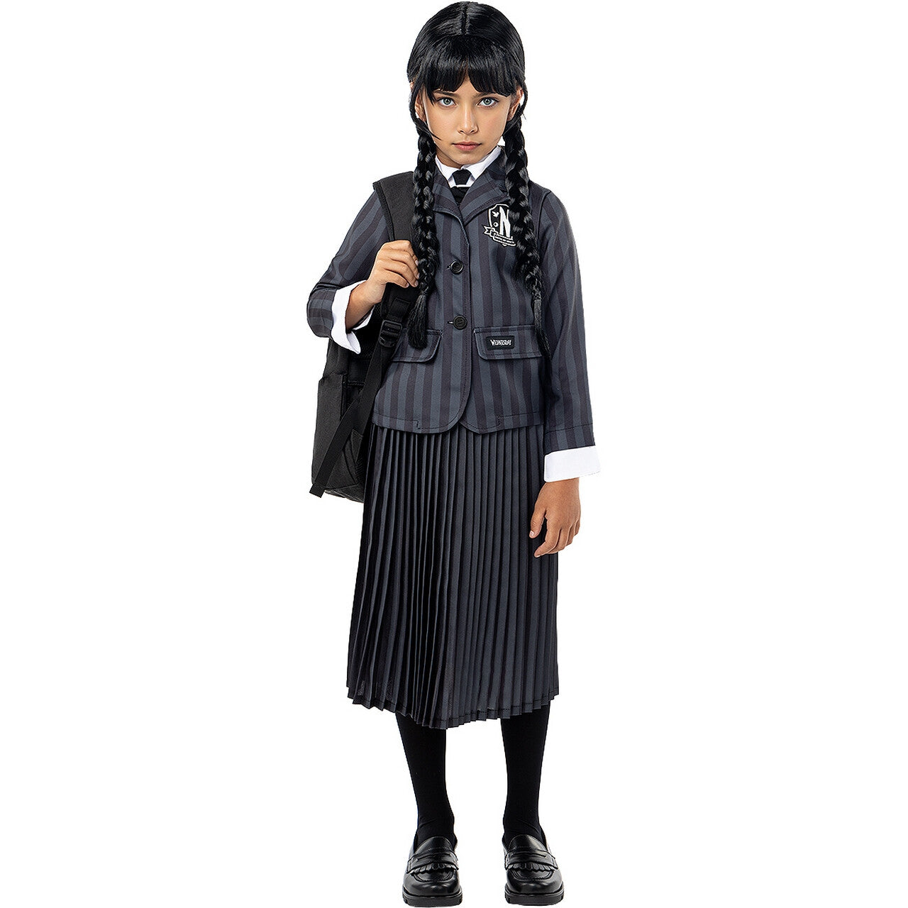 Op deze afbeelding zie je een Kostuums, van het merk Funidelia. Wednesday™ Addams Uniform Costume For Girl Meisje Kostuum
