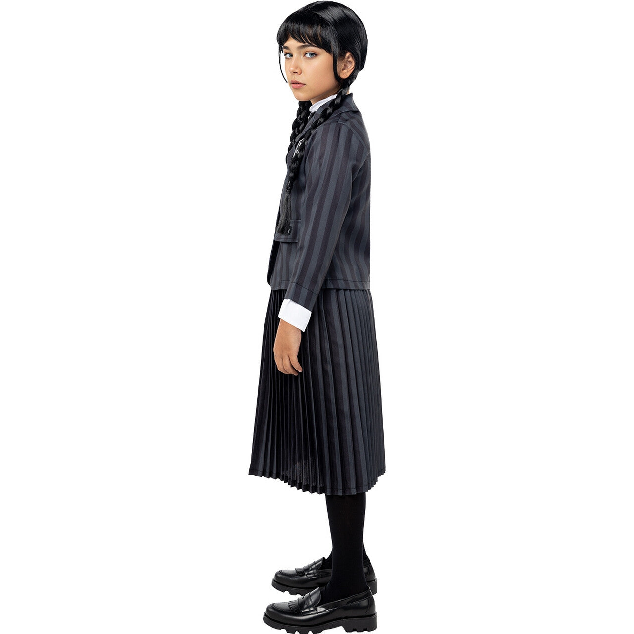 Op deze afbeelding zie je een Kostuums, van het merk Funidelia. Wednesday™ Addams Uniform Costume For Girl Meisje Kostuum
