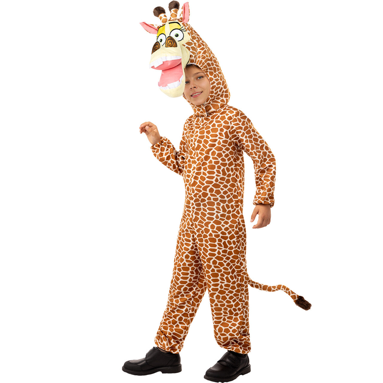 Op deze afbeelding zie je een Kostuums, van het merk Funidelia. Madagascar Giraf Mighty Funny Melman Kind Kostuum