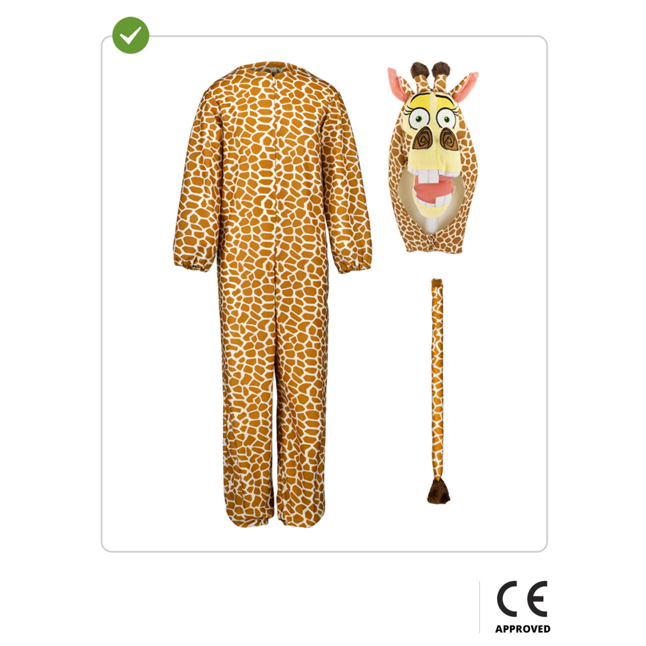 Op deze afbeelding zie je een Kostuums, van het merk Funidelia. Madagascar Giraf Mighty Funny Melman Kind Kostuum