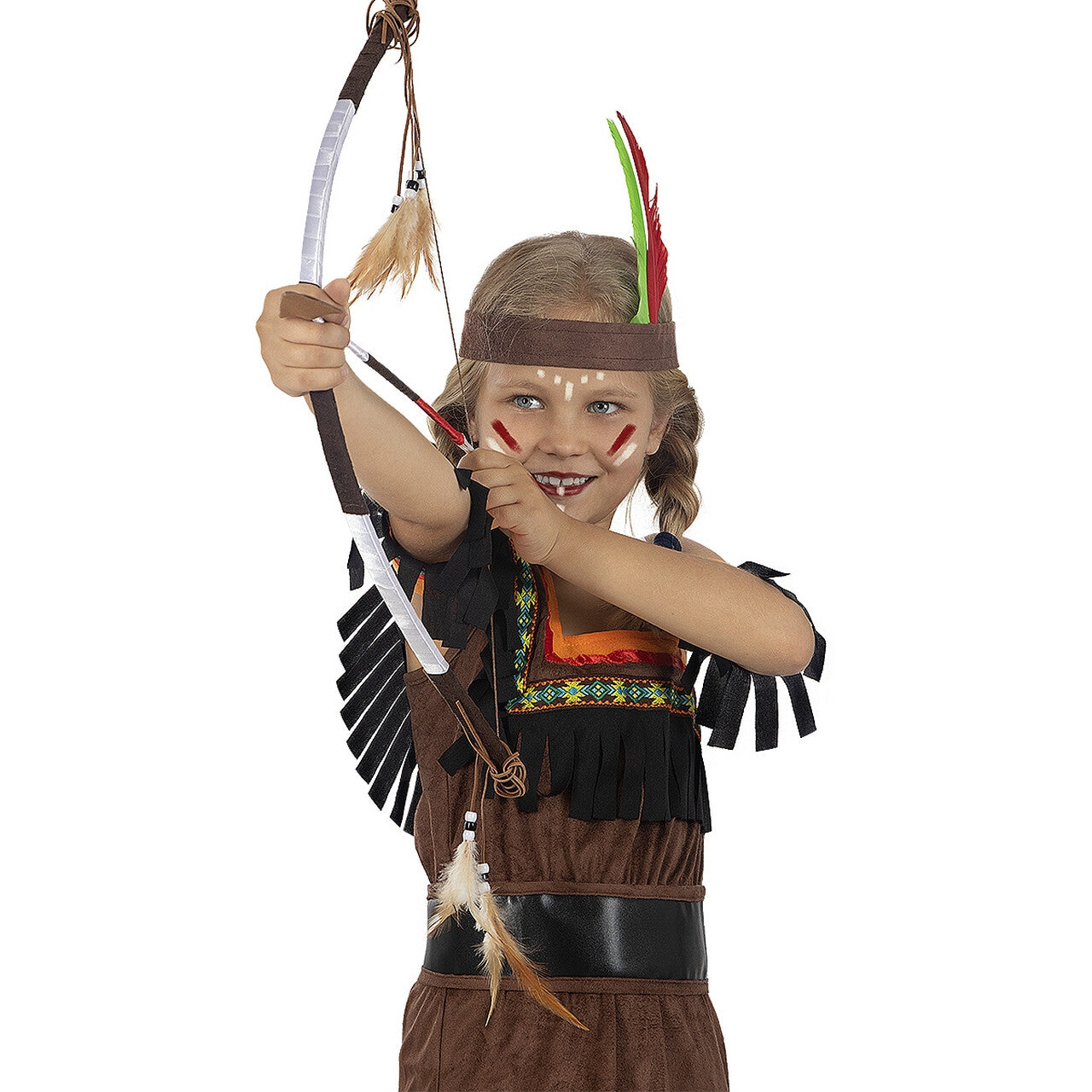 Op deze afbeelding zie je een Kostuums, van het merk Funidelia. Deluxe Indianenmeisje Dappere Kleine Adelaar Kostuum